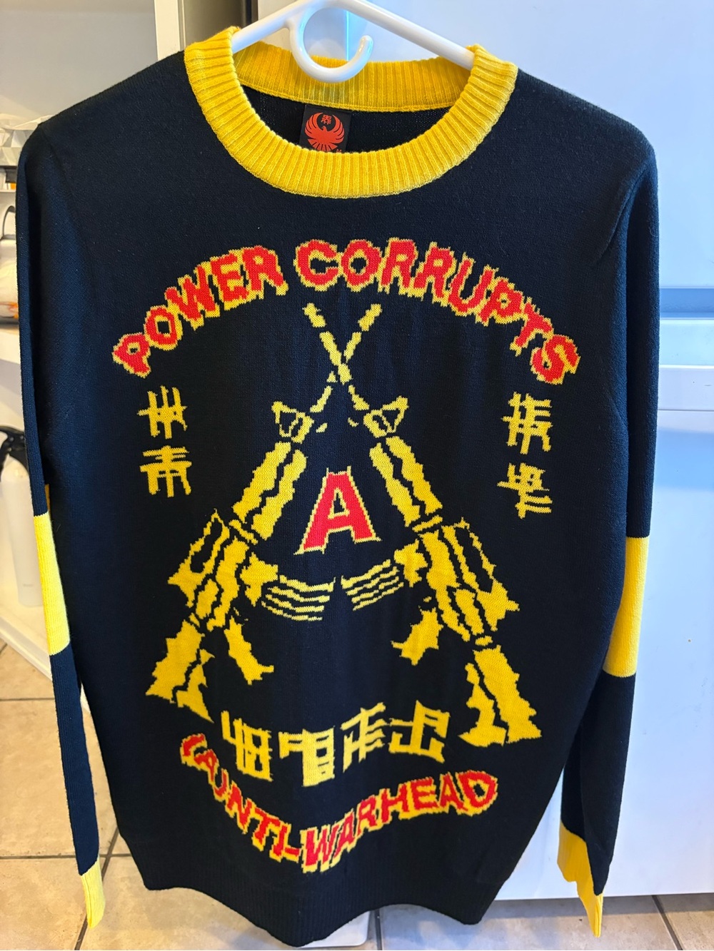 Death traitors men’s size M sweater power corrupts anti warhead